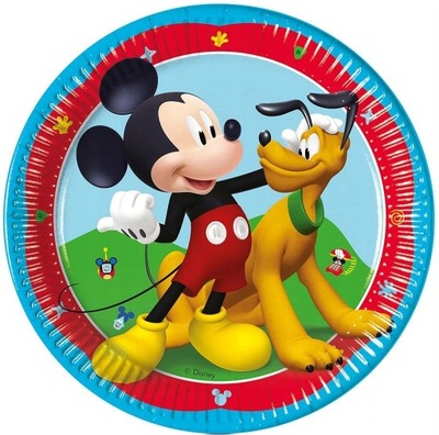 Talerzyki Papierowe Myszka Miki Mickey 20 cm 8 szt
