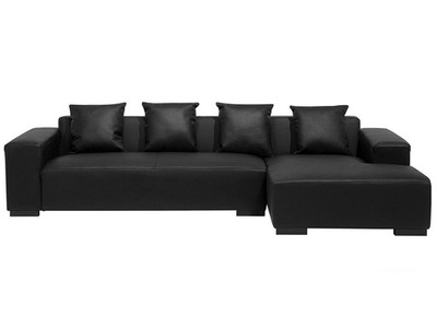 Narożnik skórzany sofa rogówka czarna