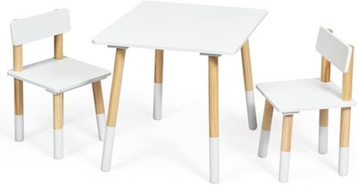 3-częściowy zestaw mebli do rozwiązania dla dzieci, z 1 stołem i 2 krzesłami