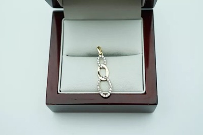 OWALNA POTRÓJNA ZŁOTA ZAWIESZKA - 14K 585 - 1,25G