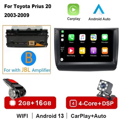 NAWIGATOR GPS ANDROID 13 RADIO DE AUTOMÓVIL CARPLAY PARA TOYOTA PRIUS 2002-2009 2006  