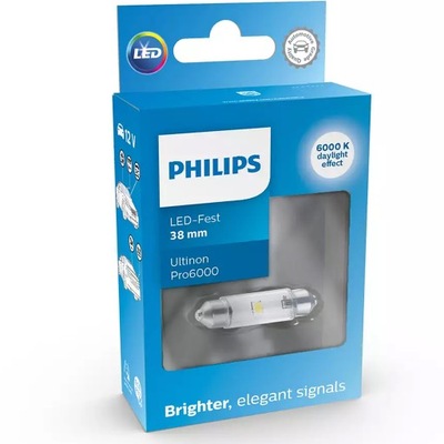 PHILIPS LED (СВЕТОДИОД ) FESTOON 38MM 6000K ULTINON PRO6000 SI