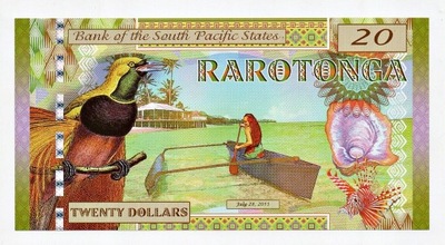 RAROTONGA Południowy Pacyfik - 20 Dollars - 2015