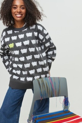 Sweter z owieczkami Sweter z barankami - antracyt