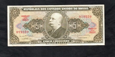 BANKNOT BRAZYLIA -- 5 CRUZEIROS -- 1962-1964 rok