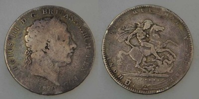 Wielka Brytania - srebro - 1 Crown 1820 rok