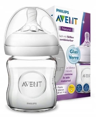 Philips Avent Natural Butelka Szklana 120ml dla Niemowląt 0m+