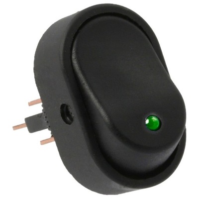 Переключатель выключатель 12v 24v диод led зелёный фото №1