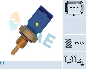 SENSOR TEMPERATURE FLUID COOLING (ILOSC PINOW: 3, NIEBIESKI) PASU  