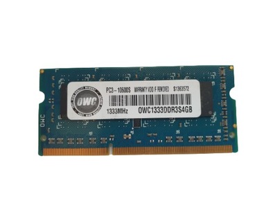 PAMIĘĆ RAM 4GB DDR3 SO-DIMM PC3 10600S 1333MHz