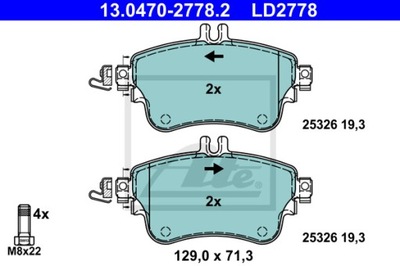 КОЛОДКИ ГАЛЬМІВНІ ATE CERAMIC ATE 13.0470-2778.2