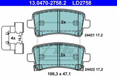 ATE CERAMIC PADS BRAKE REAR OPEL INSIGNIA + 2× ATE 24.0312-0187.1 DISC BRAKE - milautoparts-fr.ukrlive.com