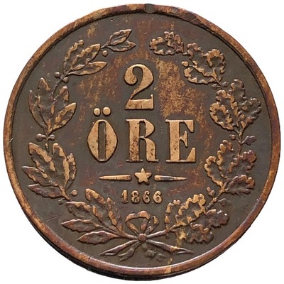 89925. Szwecja, 2 ore, 1866r.
