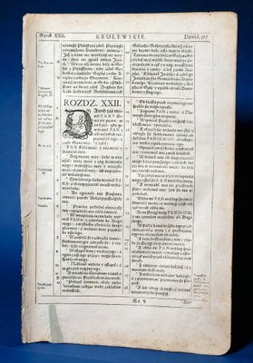 BIBLIA WUJKA karta z I wydania 1599