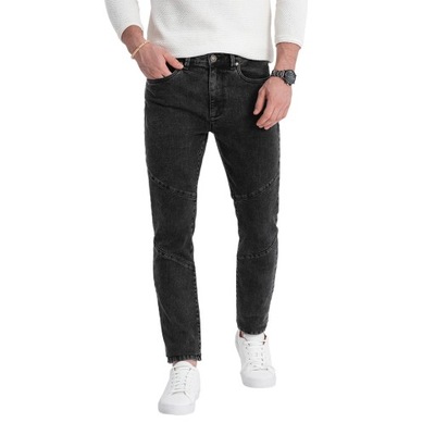 Jeansy spodnie męskie jeansowe czarne V2 OM-PADP-0109 XL