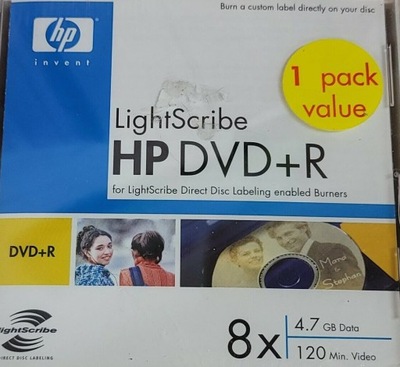 HP DVD+R LightScribe x8 1szt. koperta CD