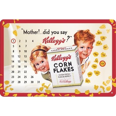 PLAKAT KALENDARZ 20X30 KELLOGGS MOTHER METALOWY