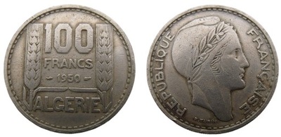 ALGIERIA - FRANCJA 100 FRANCS 1950 - DUŻA RZADKA