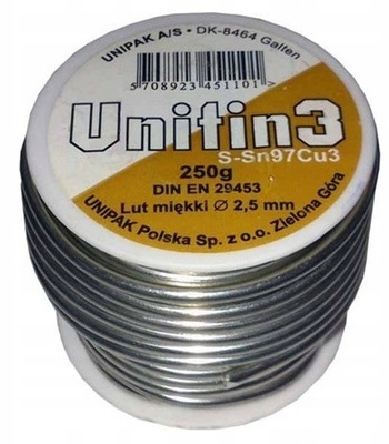 LUT MIĘKKI CYNA DO LUTOWANIA 3.0 mm 250G SZPULA UN