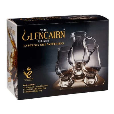 Glencairn Glass zestaw szklanki, taca, dzbanek.