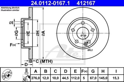 24.0112-0167.1 DISCO HAM.PRZOD MERCEDES A W169 04-  