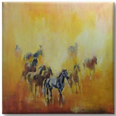 Obraz olejny KONIE 70x70