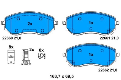 ATE ZAPATAS DE FRENADO PARTE DELANTERA MERCEDES X 470 NISSAN NP300 NAVARA 2.3D  