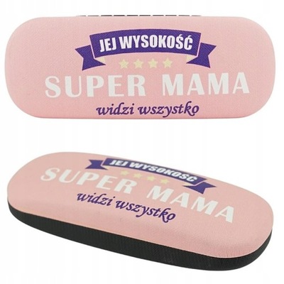 RÓŻOWE ETUI NA OKULARY SUPER MAMA PREZENT