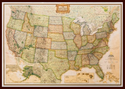 USA mapa do wpinania DUŻA PINBOARD