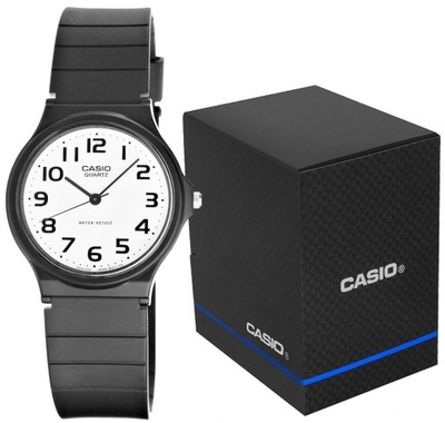 Analogowy zegarek na gumowym czarnym pasku Casio