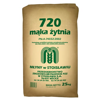 Mąka żytnia typ 720 Młyny Stoisław 25kg