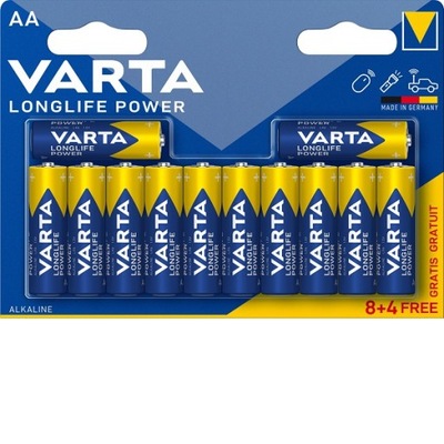 12x BATERIA VARTA LONGLIFE POWER AA LR6 ALKALICZNA