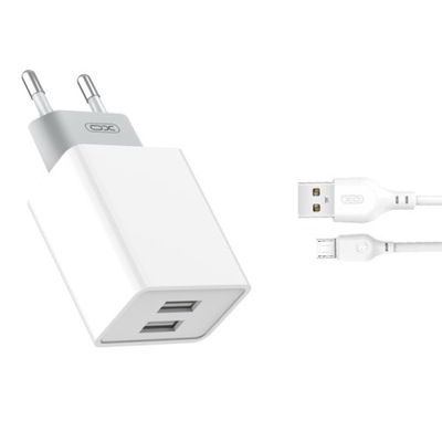 UNIWERSALNA ŁADOWARKA 2 X USB + KABEL MICRO 2A XO