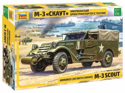 Zvezda 3581 1/35 M3 Scout Car z plandeką