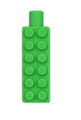 Gryzak nakładka na ołówek klocek zielony