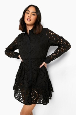 boohoo Warstwowa sukienka koszulowa Broderie 40