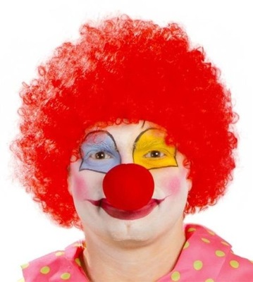 PERUKA KLAUN KLAUNA CLOWN AFRO KRĘCONE CZERWONA