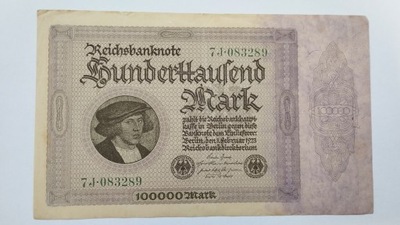 Banknot 100.000 marek z 1923 roku