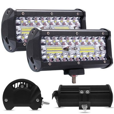 KOMPLEKTAS ŽIBINTAS DARBINĖ HALOGENAS AUTOMOBILINIS QUAD 2X 120W LED CREE IP68 GALINGAS 