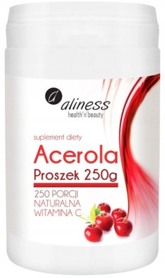 ALINESS Prírodný vitamín C ACEROLA PRÁŠOK 250g Procesy starnutia Energia