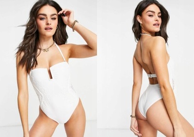 RIVER ISLAND STRÓJ KĄPIELOWY Z HAFTEM XS