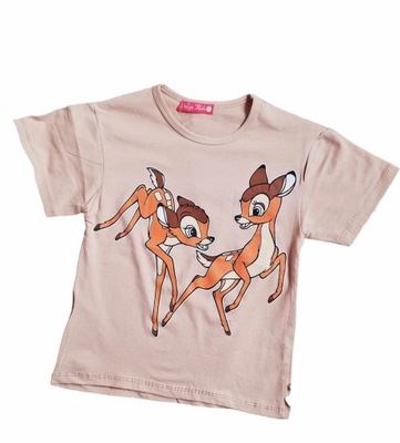 Beżowa bluzka krótki rękaw T-shirt Bambi 116