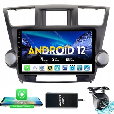 RADIO NAVEGACIÓN GPS TOYOTA HIGHLANDER 2009-2014 2GB 64GB WIFI RDSCARPLAY  