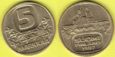 Finlandia 5 Markka 1987 r. M