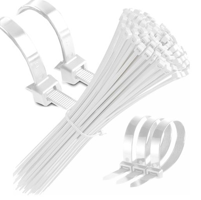 POWERFUL OPASKI ZACISKOWE WIRES TRYTKI TRYTYTKI WHITE COLOR BELT 3,6X300 100 PCS.  