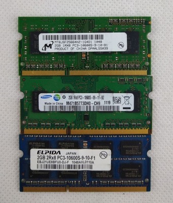 Pamięć RAM Mix DDR3 10600 2GB