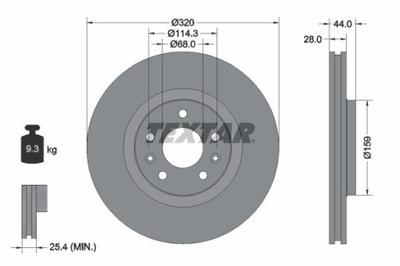 TEXTAR 92195403 ДИСК ТОРМОЗНОЙ