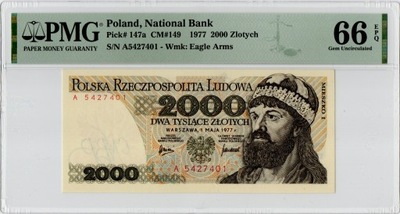 2000 zł 1977 - A - St. PMG 66 EPQ