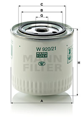 MANN-FILTER W 920/21 MANN ФІЛЬТР МАСЛА