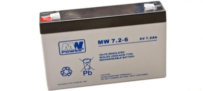 akumulator AGM 6V/7.2Ah, 151*34*100 (T1), MW POWER, MW 7.2-6